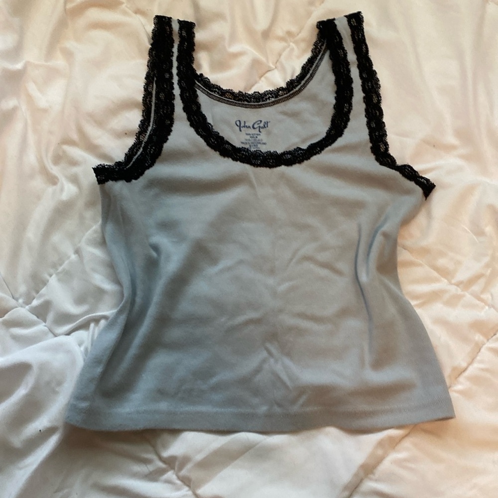John galt lace baby blue tank top